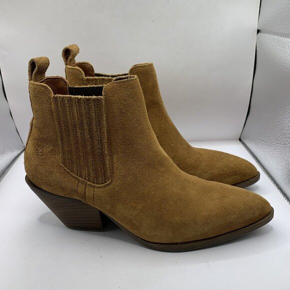 Patina Handmade Ankle Boot Womens Size 7 suede leather western cowgirl - Picture 4 of 12